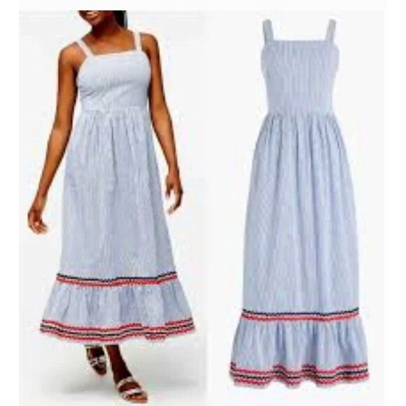 J. Crew Tiered Maxi Dress With Rickrack Trim For Women Size: 4 - Picture 3 of 6